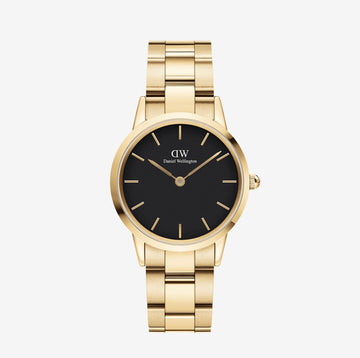 Daniel Wellington Iconic Link Watch Gold with Black Dial