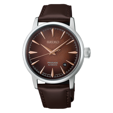 Seiko Presage Silver & Brown