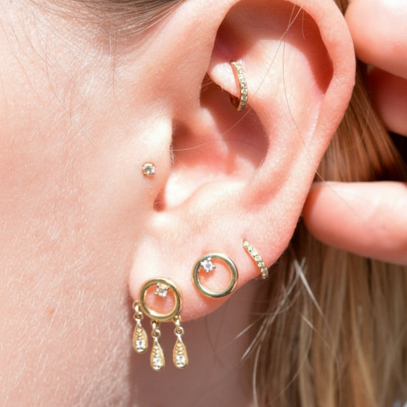 9ct Yellow Gold & Lab-Grown Diamond Earrings