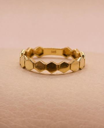 9ct Gold Hexagon Ring