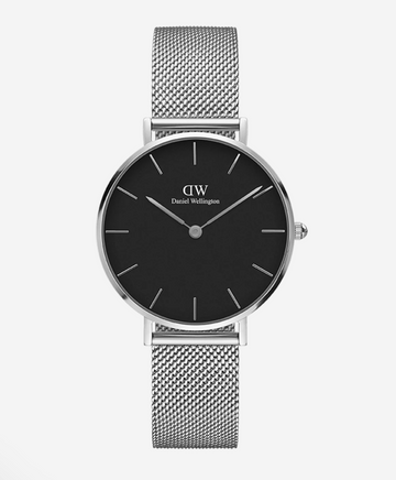 Daniel Wellington Petite Sterling Black - Silver 28mm