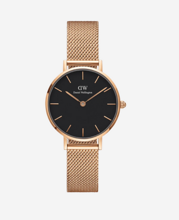 Daniel Wellington Petite Melrose Black & Rose Gold - 28mm