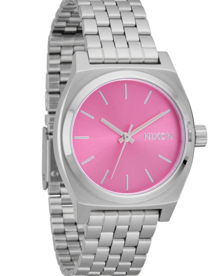 Nixon Medium Time Teller Silver & Pink